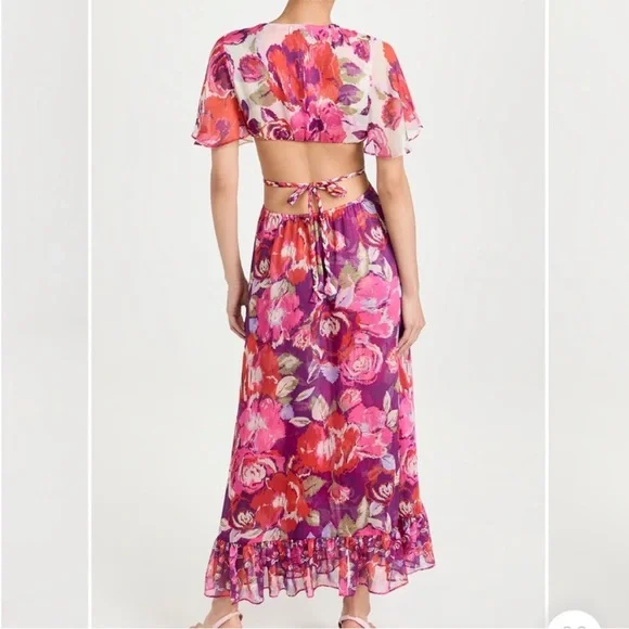 MISA Los Angees Calista Dress in Lilac Coming Up Roses Size XS - Picture 3 of 7